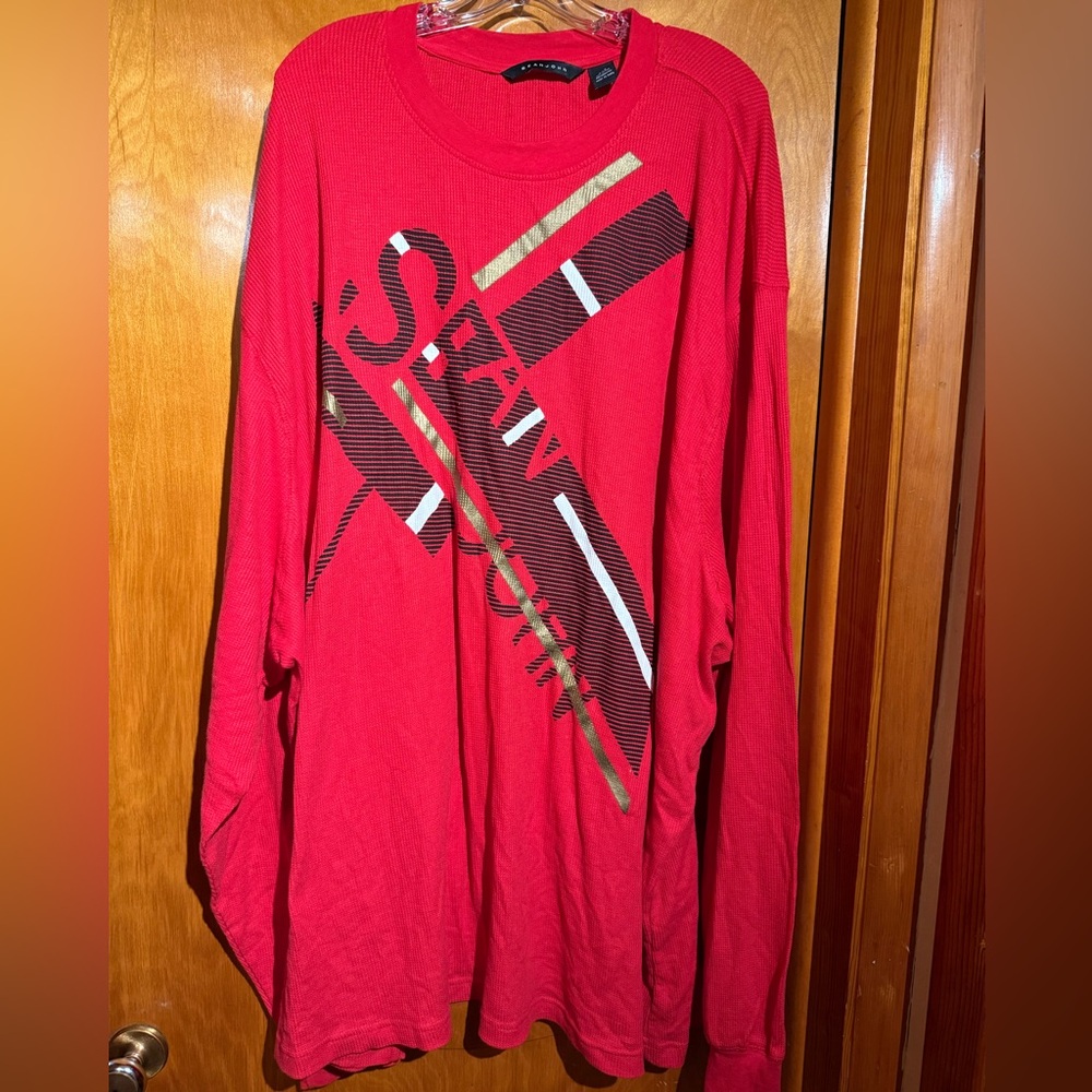 Sean John Bold Red Long Sleeve Tee